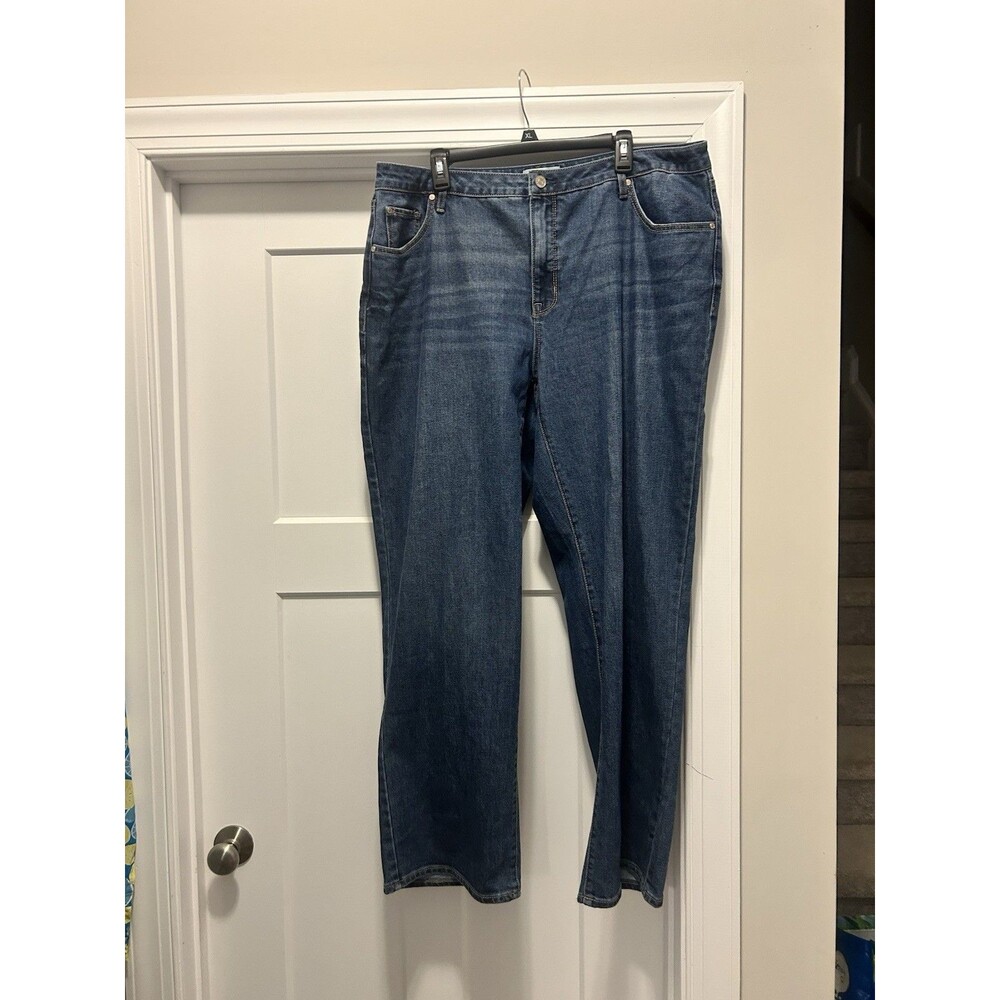Edited by Remi Bader Women's Loose Straight Leg Denim Jeans Size 18 W Dark Wash